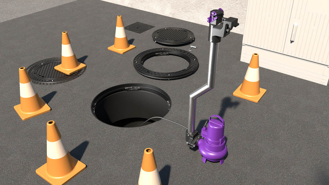 Maintenance-friendly pump access thanks to an expandable opening Maintenance-friendly pump access thanks to an expandable opening