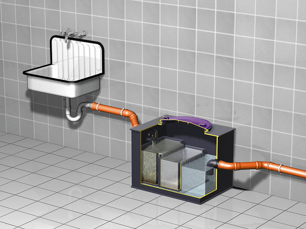 Installation diagram of EasySink free sediment separator Installation diagram of EasySink free sediment separator