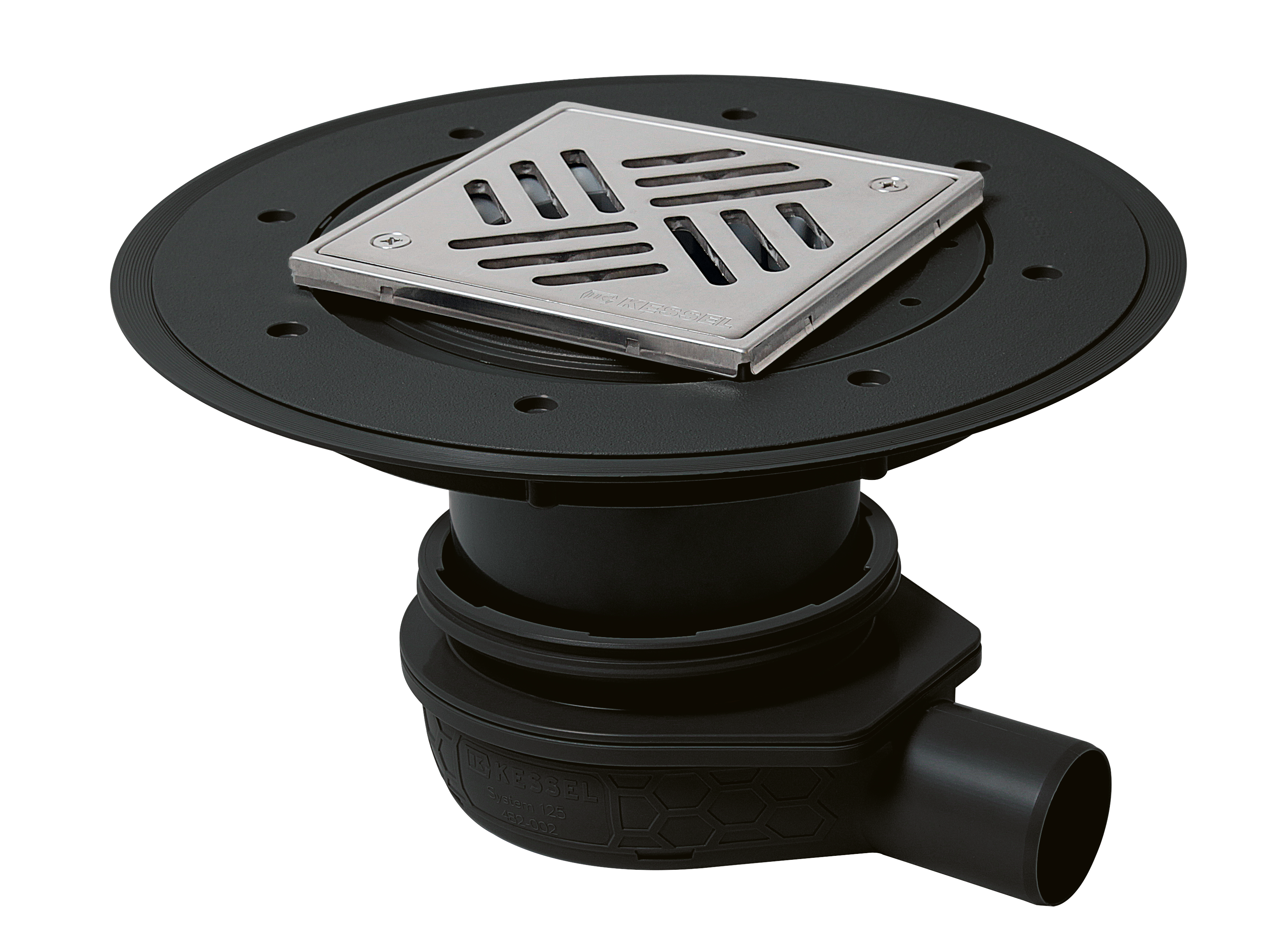 The Ultraflat 79 bathroom drain, DN 50, with a Variofix upper section and a slotted cover The Ultraflat 79 bathroom drain, DN 50, with a Variofix upper section and a slotted cover