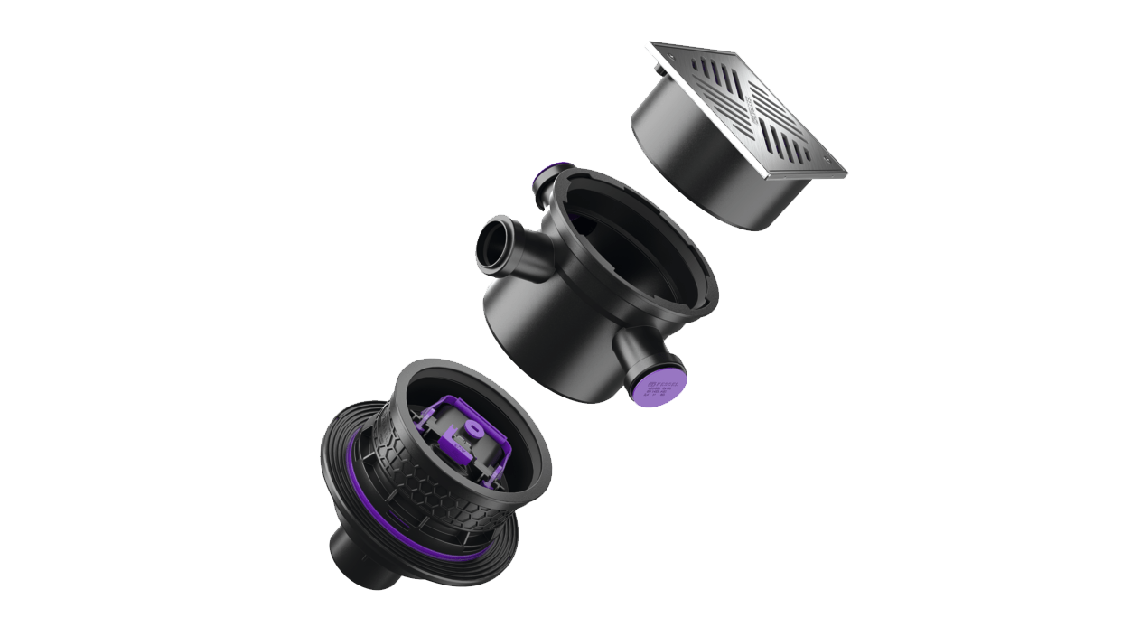 Basement drain with an extension and upper section Basement drain with an extension and upper section