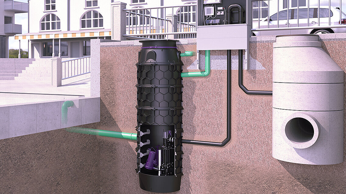 The Aquapump XL demonstrates its strengths in the disposal of faecal wastewater in apartment buildings.