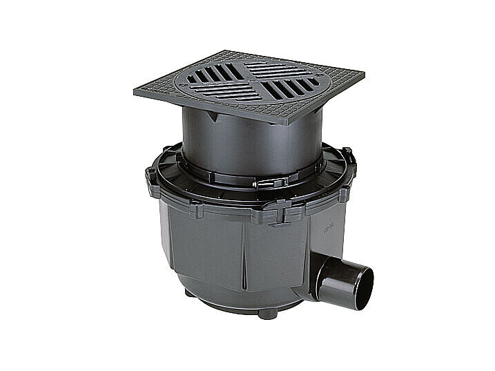 System 400 yard drain for higher load classes, horizontal outlet System 400 yard drain for higher load classes, horizontal outlet