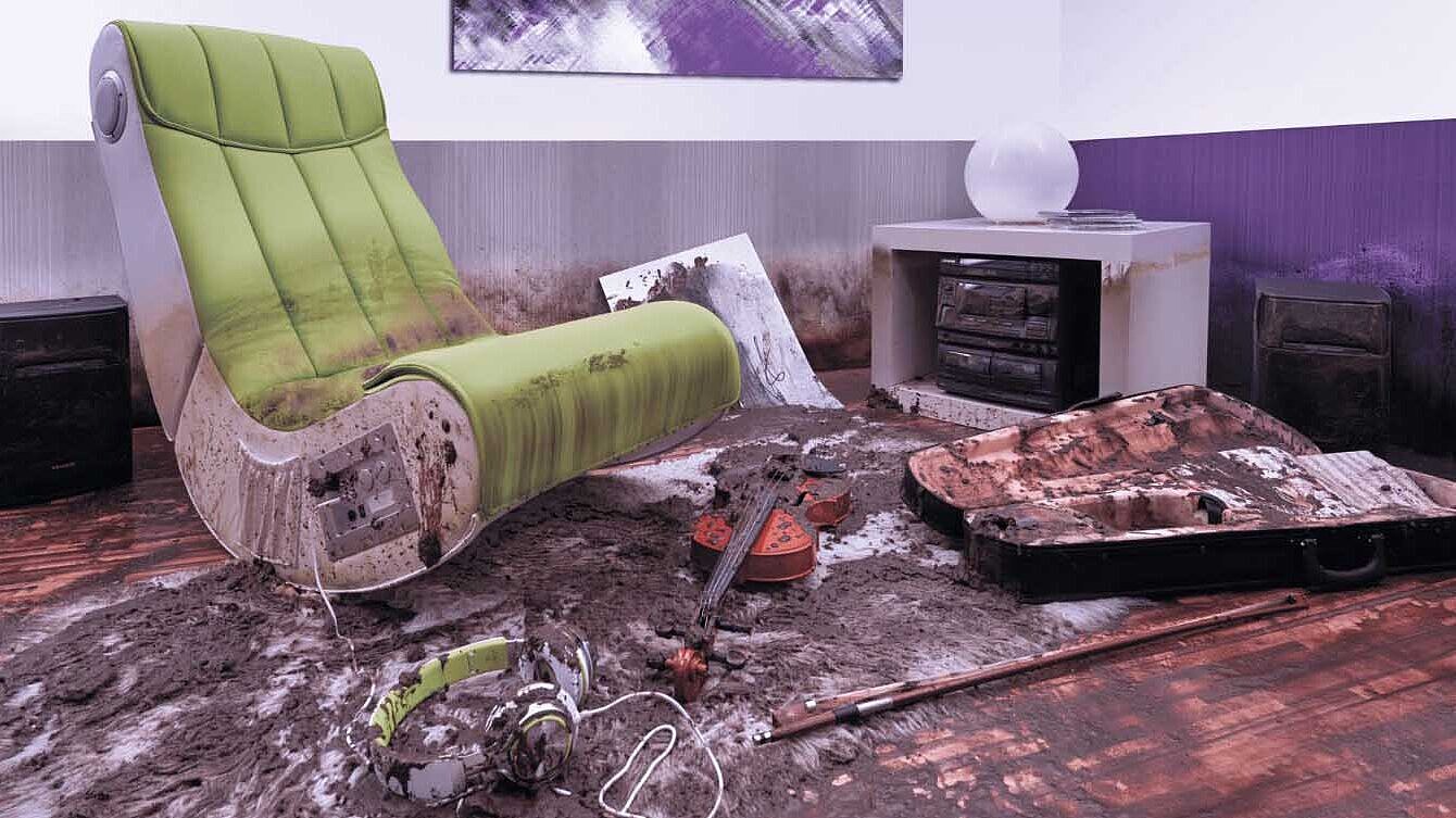 Contaminated room after a backflow event Contaminated room after a backflow event