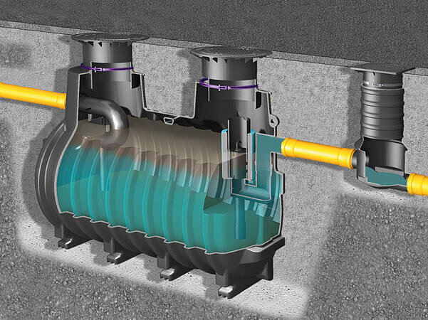 Installation diagram of EasyOil ground coalescence separator, System A Installation diagram of EasyOil ground coalescence separator, System A