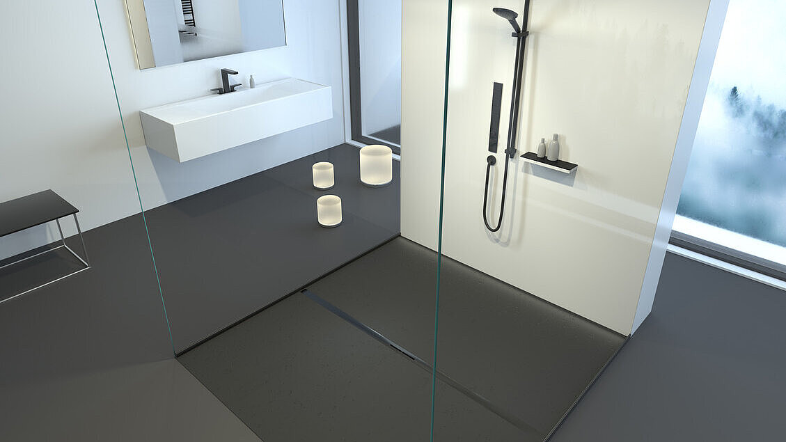shower channel Shower channel in a modern bathroom